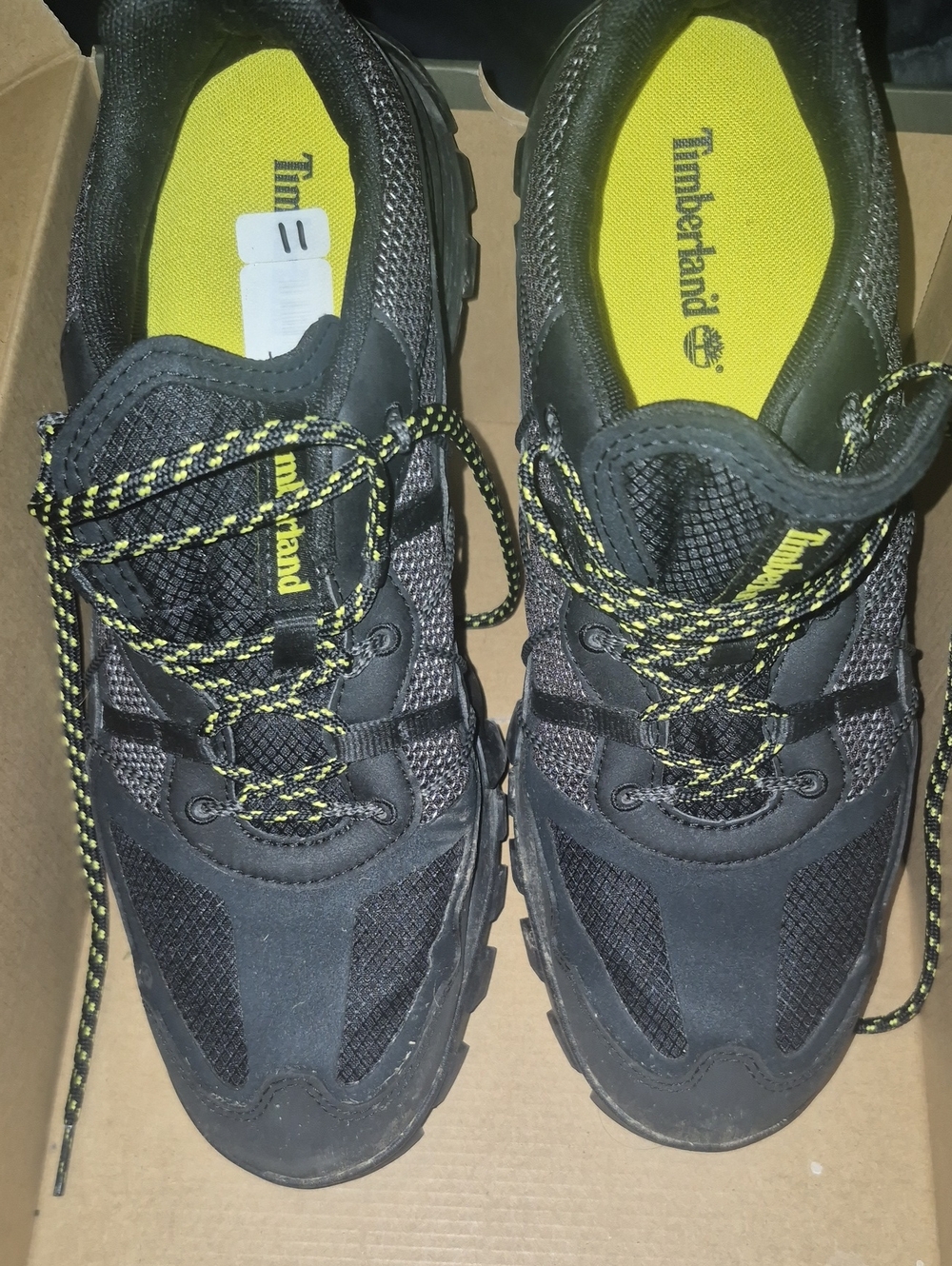 Timberland Men's Black Athletic Shoes with Yellow Insoles